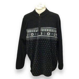 Kim Rogers Curvy Women’s Long Sleeve 1/4 Zip Pull-over Fleece, Black, size 2X